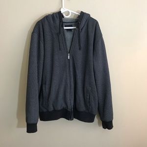 O'Neill Men's Plush Grey Zip Hoodie Size Large